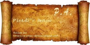 Pintér Antos névjegykártya