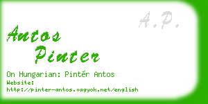antos pinter business card